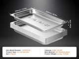 6 Pack Hotel Pans, Full Size Anti-Jam Steam 0.8mm Thick Stainless Steel Restaurant Steam Table V952-11QCCPWG25YCP9ZNIV0