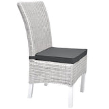 4-Pack Charcoal Grey Tie-On Chair Seat Cushions with Removable Covers, 45 x 40 cm V1188-MS-731-058