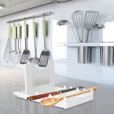 Kitchen Countertop Organizer Stainless Steel Pot Lid Rack White Spoon Rest V1369-AZ3-W-18173