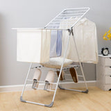 Floor-Standing Folding Wing-Shaped Drying Rack-White V1161-106863