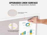 48"x36" White Cork Board with Linen Surface Stylish Wall-Mounted Bulletin Board for Home, School, V952-RMB48X36WBSMBDAIDV0