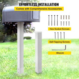 Mailbox Post, 43" High Mailbox Stand, White Powder-Coated Mail Box Post Kit, Q235 Steel Post Stand V952-YXZZCJYCGJS4346PNV0