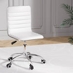 Artiss Office Chair Conference Chairs PU Leather Low Back White OCHAIR-K-REPL-WH