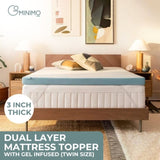 GOMINIMO Dual Layer Mattress Topper 3 inch with Gel Infused V227-3720402118251