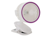 Fan with Clamp Quiet 360 Degree Rotation Rechargeable USB Portable Fan for Desk Bedside White V1294-YM0901-3113250077511