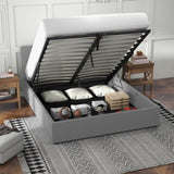 Milano Luxury Gas Lift Bed with Headboard - Grey No.28 - Single ABM-10002028
