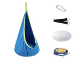 Gardeon Kids Hammock Chair Camping 70cmx150cm with Cushion Storage Bag Blue HM-CHAIR-PLOW-BU
