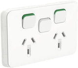 3000 Series Iconic 250V 10A Double Switch Power Point with Extra Removable Switch, White V1202-V1-CLI3025XAVW