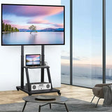32" -100" Heavy Duty Floor TV Stand TV Cart Trolley Height Adjustable Mount Bracket V767-U-990A