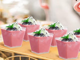 Mini dessert cups 50 pieces reusable - clear - square plastic dessert cups - cheesecake V1259-DP01-BO-230