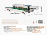 Continuous Bag Band Sealing Machine, 6-12 mm Seal Width, Horizontal Band Sealer Machine with Digital V952-WSLXFKJTBPQBCF313V3