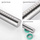 18/8 Stainless Steel 16 inch Adjustable Rolling Pin with Silicone Removable Thickness Rings, V1258-DP02-C-365