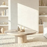 Nobu Round Sculptural Stone Coffee Table - Natural Stone 70cm V355-IA-CT-NOB-NST70