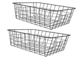 Freezer Basket Rust Proof Large Capacity Iron Storage Bin for Refrigerator Fruits Snacks Drinks 2pcs V1294-YM0901-3117230240511
