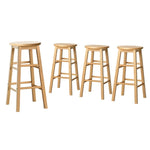 Artiss 4x Bar Stools Round Chairs Wooden Nature BA-G-7033-NTX4