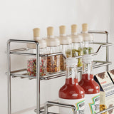 Stainless Steel Two Layers Storage Shelf Kitchen Spice Rack Bathroom Cosmetics Mouthwash Cup V1161-101216