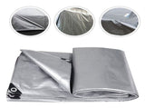 Plated Silver Water Resistant Tarpaulin Cover Large Durable Outdoor Tarp with Metal Rings V1369-AZ3-W-19397