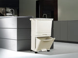 42L Rubbish Bin Waste Trash Can Pedal Recycling Kitchen Wheel 2 Compartment V63-834811