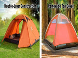 2 Person Portable Outdoor Lightweight Cycling Hiking Backpacking Camping Waterproof Tent - Orange V610-TEN-C2001-ORA