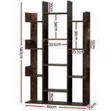 Artiss Tree-Shaped Bookshelf ROMI Walnut FURNI-Q-DSHELF-01-BR