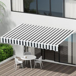 Instahut Retractable Folding Arm Awning Manual Sunshade 3Mx2.5M Grey White AWN-B-ARM-30X25-GRWH