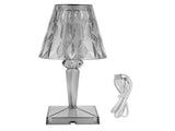 LED Crystal Table Lamp Transparent Prism Dimmable Desk Lamp USB Charging Indoor LightingGray V1294-YM0901-3119210122315