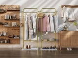 Durable Metal Corner Clothes Rack Strong Stone Base Entryway Garment Stand W Rod V767-JJ-XY1234-G1