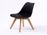 2X Retro Dining Cafe Chair Padded Seat BLACK V274-FT-J900-BK2