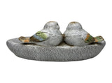 Birdbath w Colour Birds Flowers Pebble Butterfly 40cm V637-49483BRD