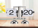 Retro Flip Clock, Automatic Mechanical Flip Desk Clock with Stainless Steel Frame for Living Room, V1237-ZY-924-351