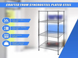 Modular Wire Storage 45x45cm Steel Shelving Chrome With Fixed Legs For Garage Warehouse Or Kitchen V63-841271