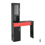 Salon Station, Wall Mount Barber Salon Station for Hair Stylist, Beauty Spa Furniture Set, 1 Storage V952-SLJSLJJTZS002VRD7V0