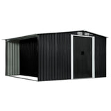 Wallaroo Garden Shed with Semi-Close Storage 6*8FT - Black GSS-BSW-68S-BK