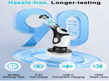 Multi-Functional Electric Spin Scrubber with Voice Broadcast, 9 Heads, Adjustable Extension Handle & V888-ELOSUNG35777