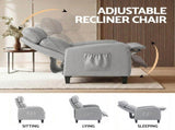 Artiss Massage Recliner Chair Small Recliner Sofa for Adults Fabric Grey RECLINER-A1-MSG-GY