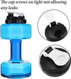75 Oz Dumbbell Shaped Water Bottle Big Capacity BPA Free Flip Top Leak Proof lid V1188-WTJ-LZZ-01459