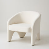 Interior Ave - Nova Sculptural Accent Chair White Chenille V355-IA-AC-NW