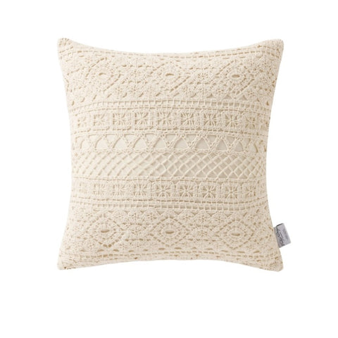 Vintage Design Homewares Tenille Natural Cotton Lace Cushion Cover V442-HIN-CUSHIONC-TENILLE-NATURAL-SQ