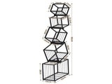 Artiss 5-Tier Bookshelf Metal Geometric Display Shelf Storage Organizer Black FUR-AA-DSHELF-5T-BK