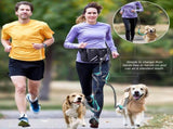Hands Free Dog Leash Running Belt with Adjustable Bungee Lead, Multi Pocket V888-ELOSUNG57068-3