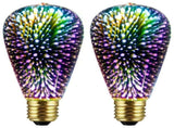4Pack Infinity 3D Fireworks Effect ST64 LED Light - 3W 120V Fairy Multicolor Disco Party Bulb, Stain V1107-CS-PSKEFKON7