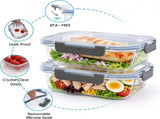 5 Pieces Glass Food Storage Containers with Lids, Airtight Leakproof BPA-Free, Oven Freezer V1237-ZY-917-028