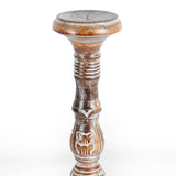 Tall Hand-Carved Embellished Pillar Candle Holder 11x40cm V637-33733CDL