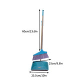 Dustpan and Broom Set - Stainless-Steel Extendable Handle 37.8" with 180&deg Adjustable Head, Magnetic V1192-AZ-W-29974