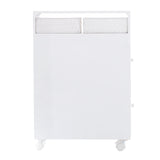 Removable Bathroom Side Cabinet Toilet Caddy with Storage Drawers- White V264-TAB-706C-WHE-NA-1