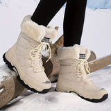 Women's long-sleeve snow boots, winter, fleece-lined, warm, outdoor, snow, sports shoes, minus V1102-M-DRESS-QASZ-785221-KHAK-7AU7EU38
