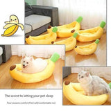 Medium Banana Bed, Banana Shaped Pet Bed for Cats & Small Dogs - Cozy Cave Design with Machine V1107-135-98944-YEL-MEDIUM