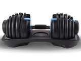 Powertrain 24kg Adjustable Dumbbell Home Gym Exercise Weights Free Workout Blue DMB-BF1-024-1-BU