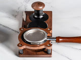 Solid wood espresso tamper - Adjustable height 51-58 mm Coffee tamper and portafilter holder V1259-DP01-BO-386