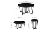 Salina Coffee Table 90cm Black Base - Clear Glass V292-CT-SER-95-BLACKBASE-CLEARGLASS